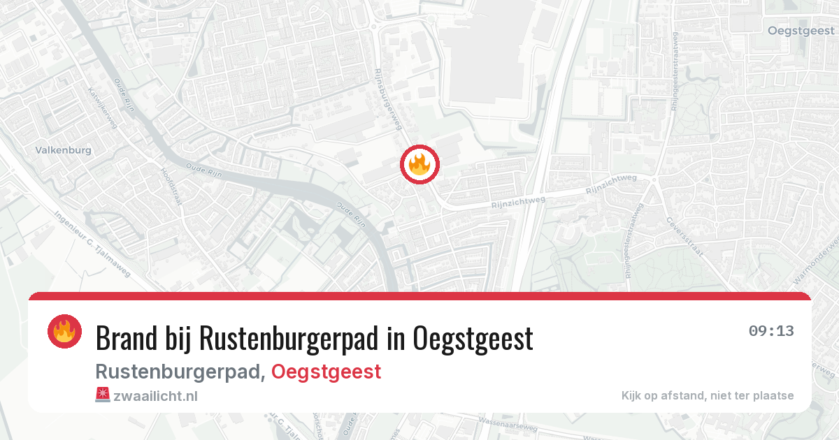 Brand bij Rustenburgerpad in Oegstgeest — 30 jul 2026