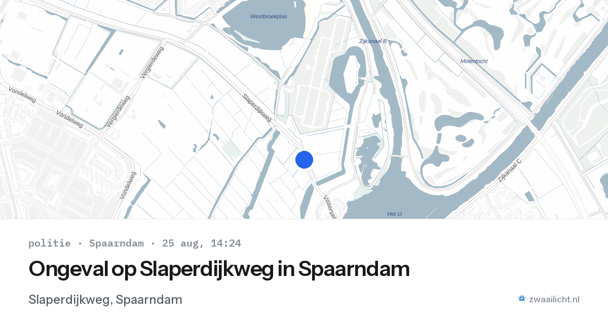 Ongeval op Slaperdijkweg in Spaarndam — 25 aug 2026