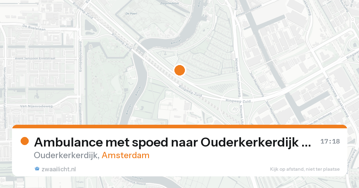 Ambulance met spoed naar Ouderkerkerdijk in Amsterdam — 16 aug 2026