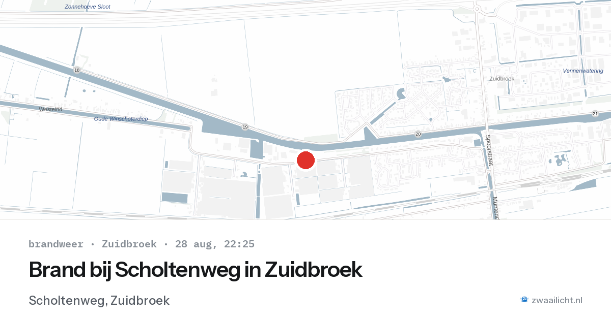 Brand bij Scholtenweg in Zuidbroek — 28 aug 2026