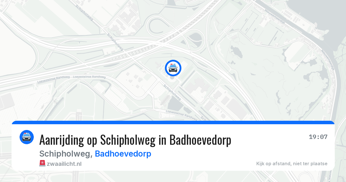 Aanrijding op Schipholweg in Badhoevedorp — 5 aug 2026