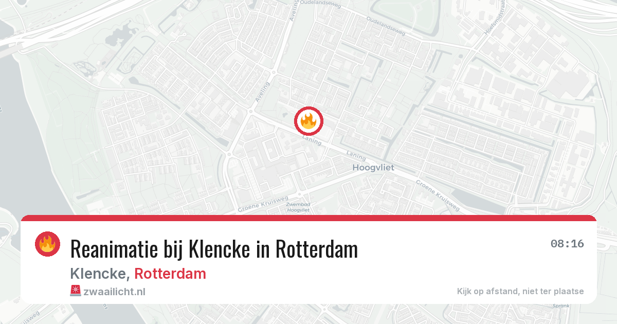 Reanimatie bij Klencke in Rotterdam — 19 mrt 2026