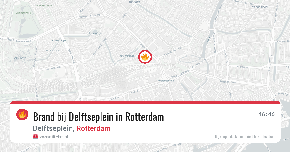 Brand bij Delftseplein in Rotterdam — 23 jul 2026
