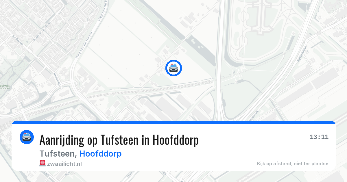Aanrijding op Tufsteen in Hoofddorp — 11 jul 2026