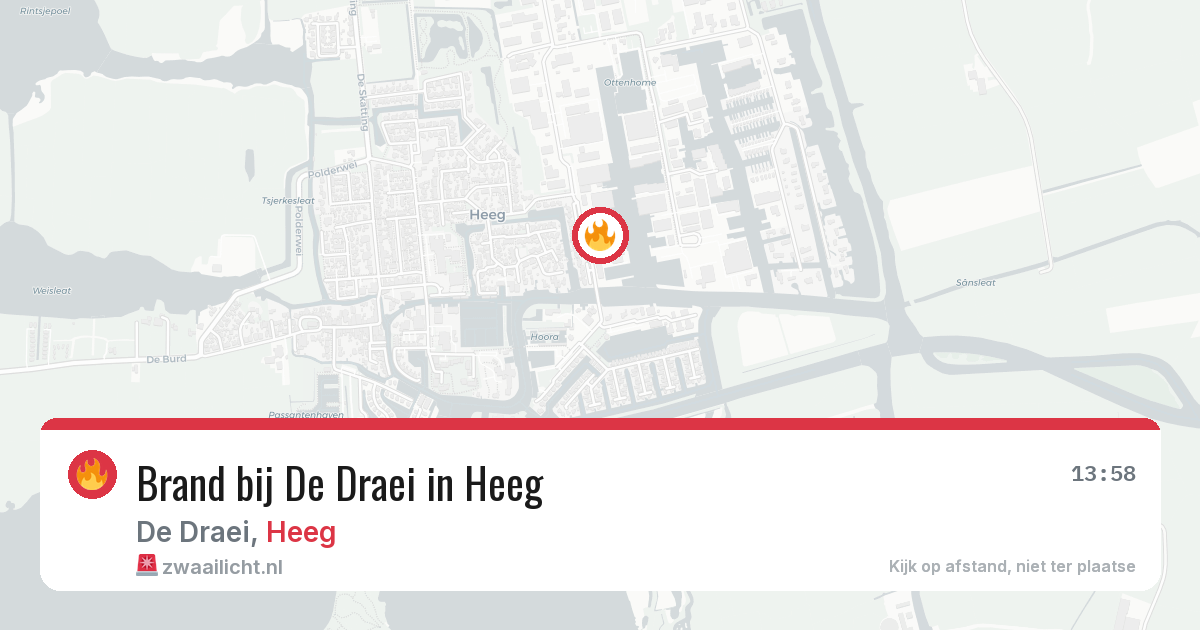 Brand bij De Draei in Heeg — 26 jun 2026