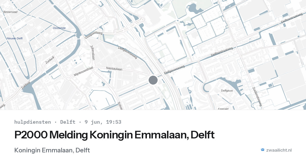 P2000 Melding Koningin Emmalaan, Delft — 9 jun 2026