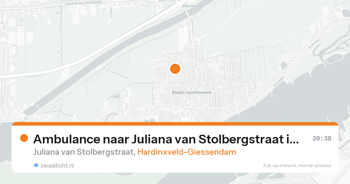 Ambulance naar Juliana van Stolbergstraat in Hardinxveld-Giessendam — 19 aug 2026