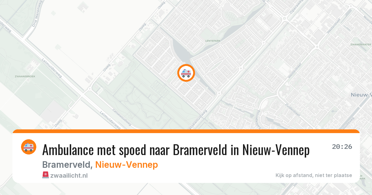 Ambulance met spoed naar Bramerveld in Nieuw-Vennep — 8 aug 2026
