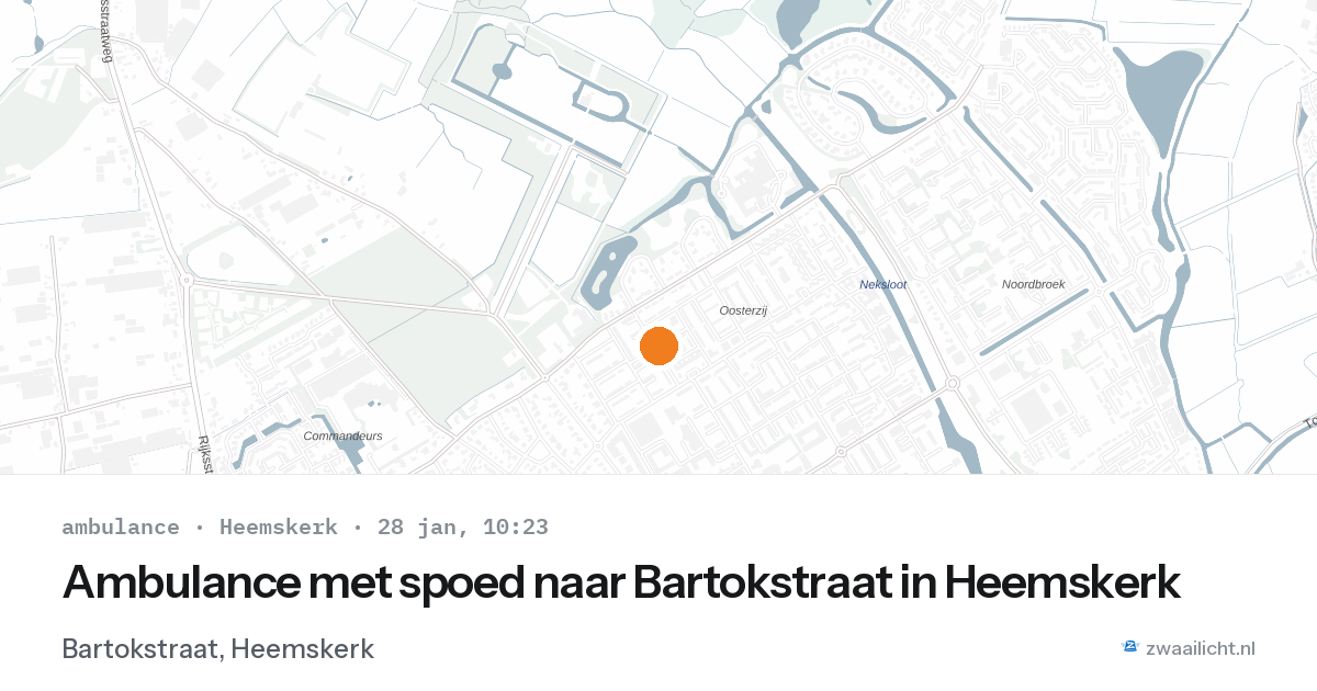 Ambulance met spoed naar Bartokstraat in Heemskerk — 28 jan 2026