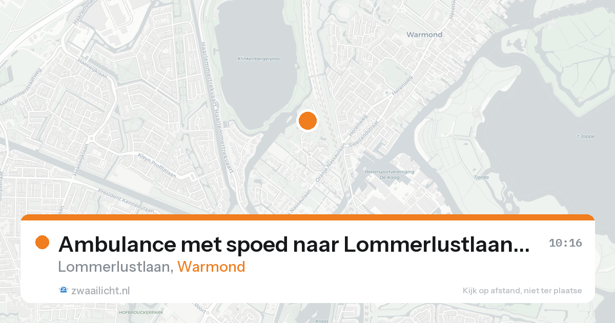 Ambulance met spoed naar Lommerlustlaan in Warmond — 15 aug 2026