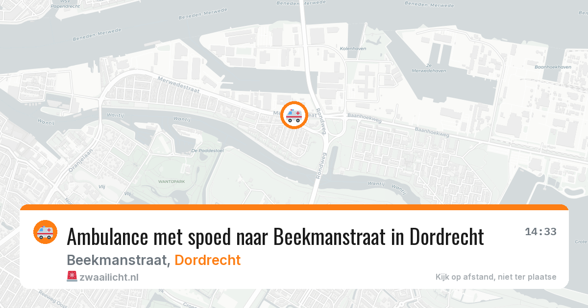 Ambulance met spoed naar Beekmanstraat in Dordrecht — 1 aug 2026