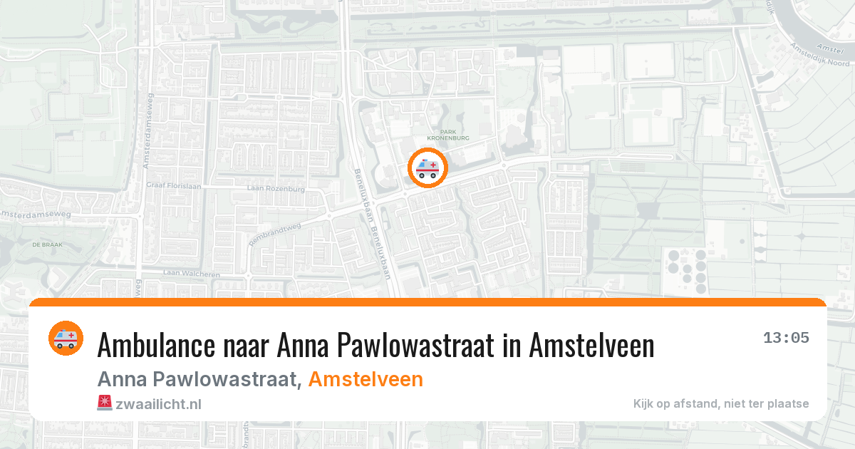Ambulance naar Anna Pawlowastraat in Amstelveen — 22 apr 2026