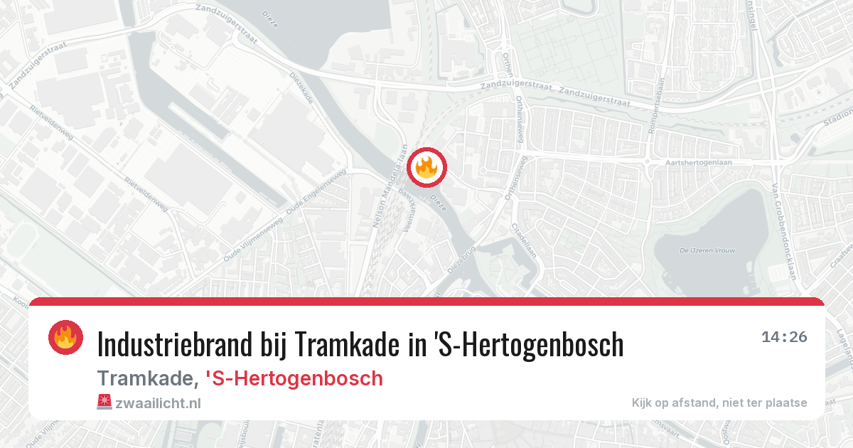 Industriebrand bij Tramkade in 'S-Hertogenbosch — 9 apr 2026