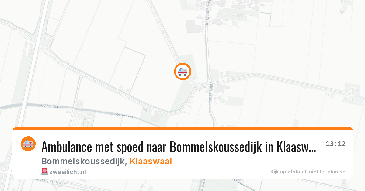 Ambulance met spoed naar Bommelskoussedijk in Klaaswaal — 4 mei 2026