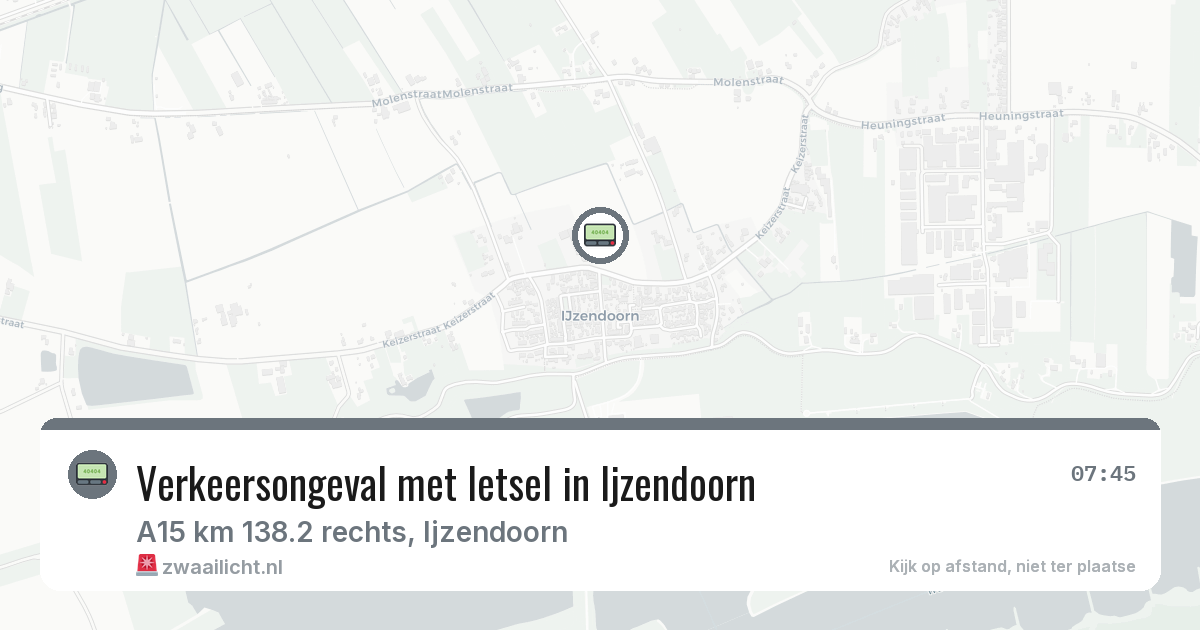 Verkeersongeval met letsel in Ijzendoorn — 13 jun 2026