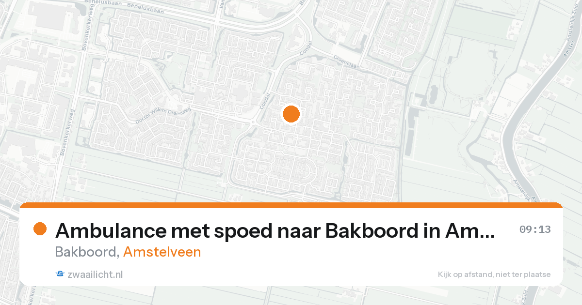 Ambulance met spoed naar Bakboord in Amstelveen — 16 aug 2026