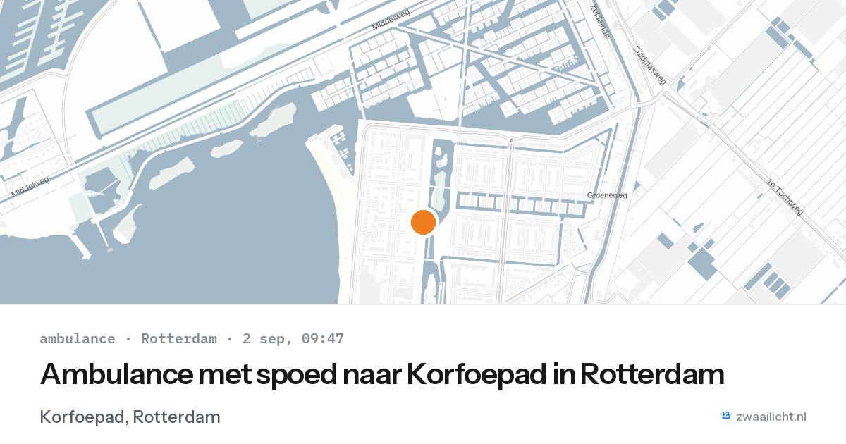 Ambulance met spoed naar Korfoepad in Rotterdam — 2 sep 2026