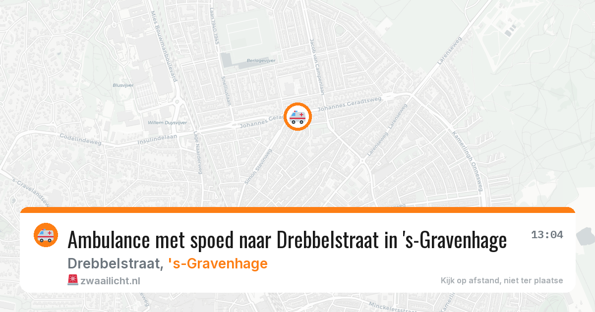 Ambulance met spoed naar Drebbelstraat in 's-Gravenhage — 15 feb 2026