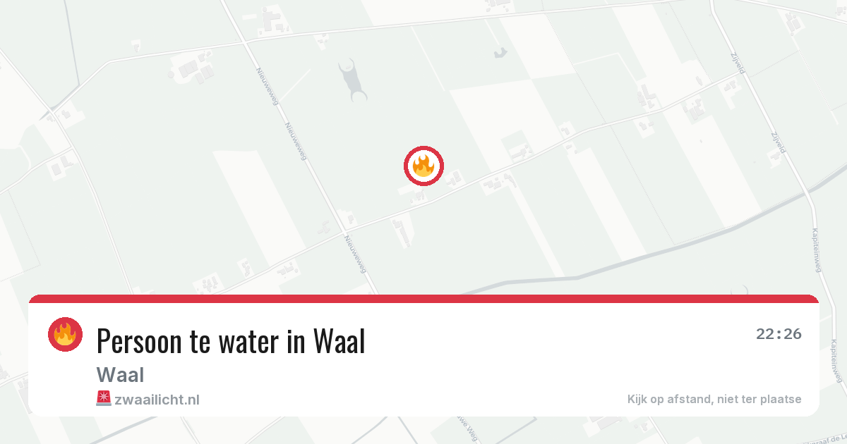 Persoon te water in Waal — 19 jun 2026