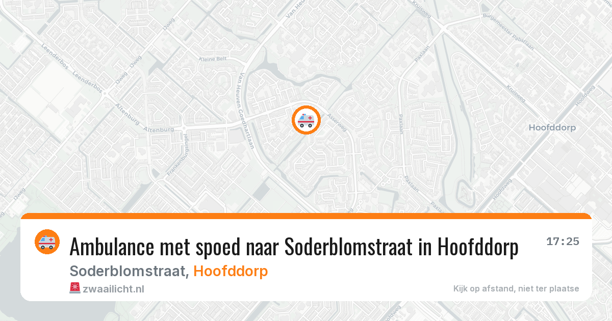 Ambulance met spoed naar Soderblomstraat in Hoofddorp — 8 aug 2026