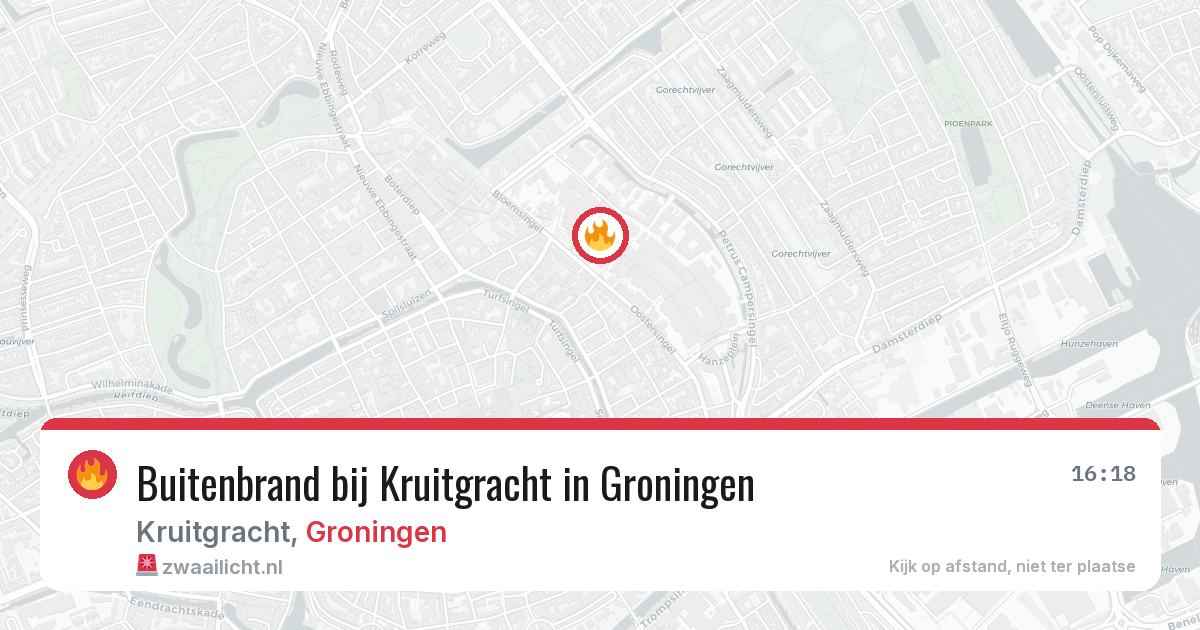 Buitenbrand bij Kruitgracht in Groningen — 20 jul 2026