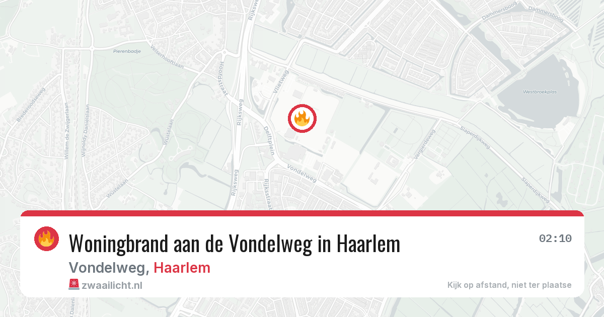 Woningbrand aan de Vondelweg in Haarlem — 26 mei 2026