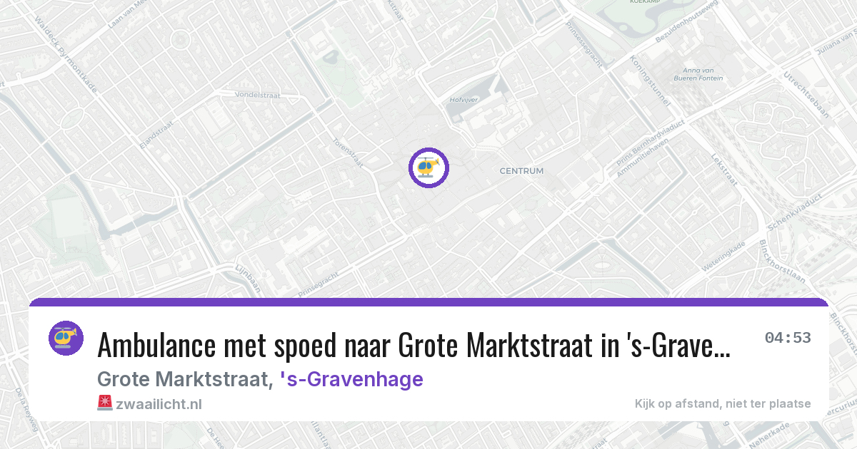Ambulance met spoed naar Grote Marktstraat in 's-Gravenhage — 5 jun 2026