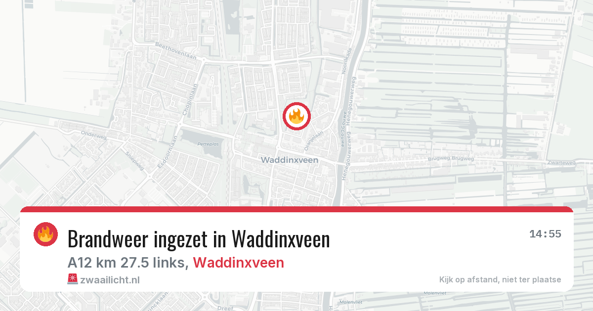 Brandweer ingezet in Waddinxveen — 29 jun 2026 | 🚨 Zwaailicht.nl