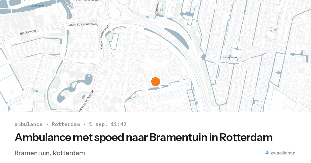 Ambulance met spoed naar Bramentuin in Rotterdam — 1 sep 2026