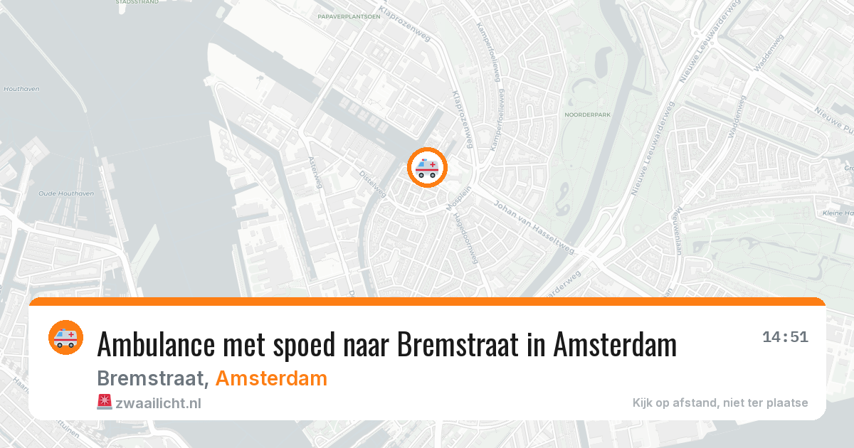 Ambulance met spoed naar Bremstraat in Amsterdam — 14 jul 2026