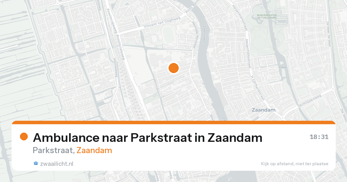 Ambulance naar Parkstraat in Zaandam — 23 aug 2026