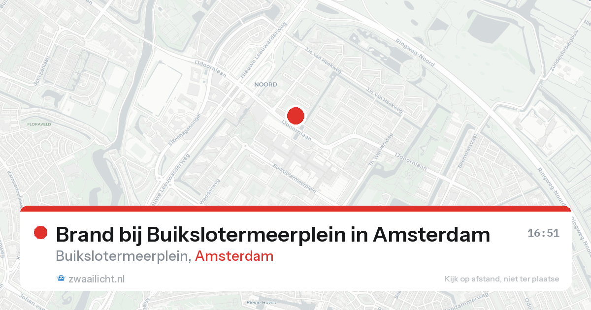Brand bij Buikslotermeerplein in Amsterdam — 18 aug 2026