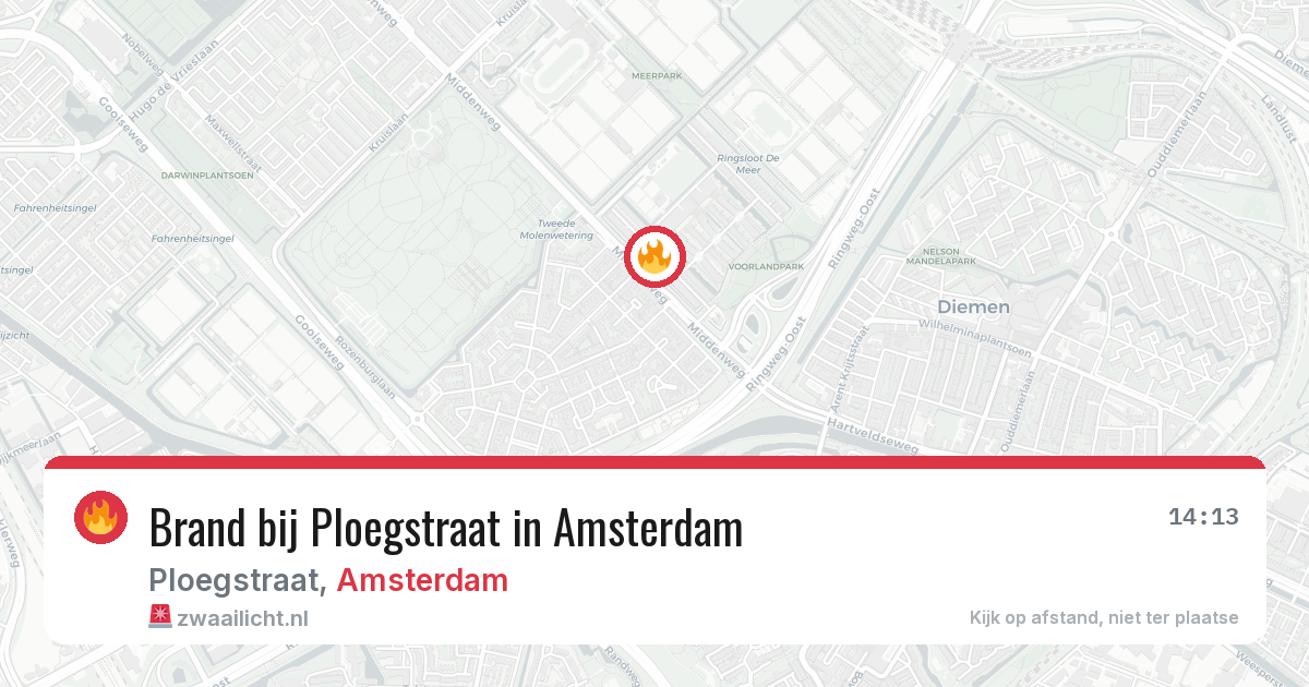 Brand bij Ploegstraat in Amsterdam — 22 mei 2026