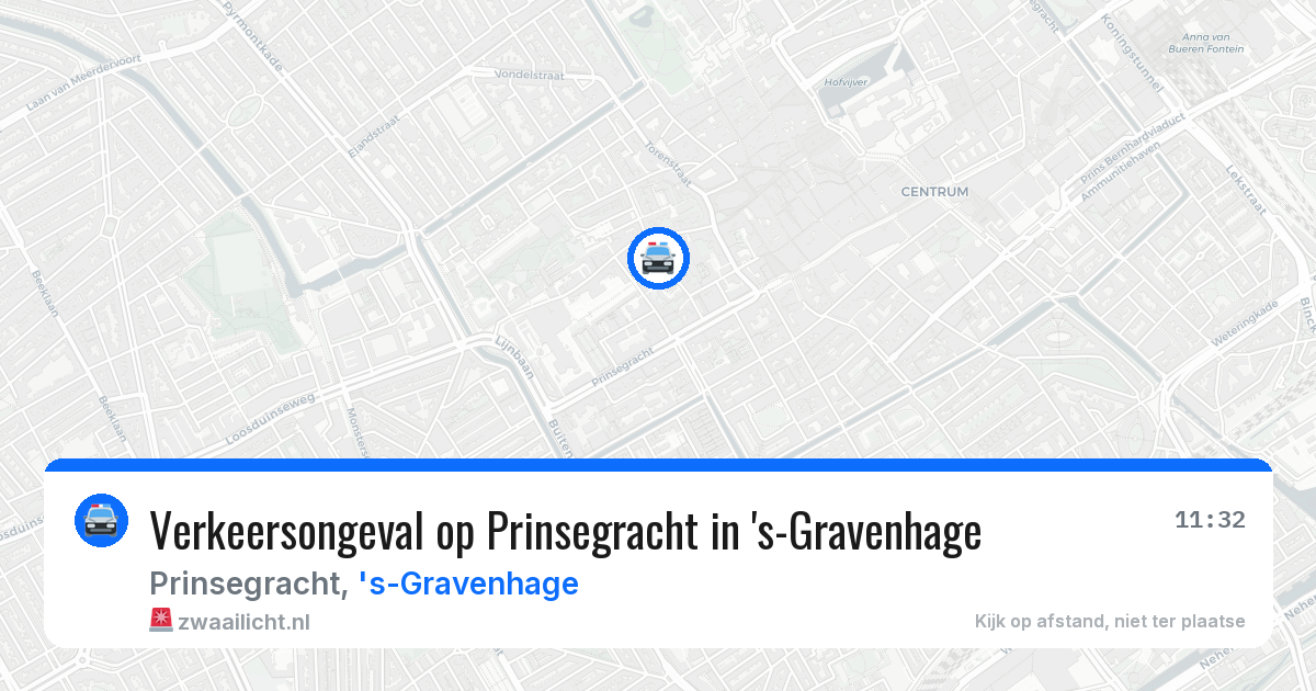 Verkeersongeval op Prinsegracht in 's-Gravenhage — 14 aug 2026