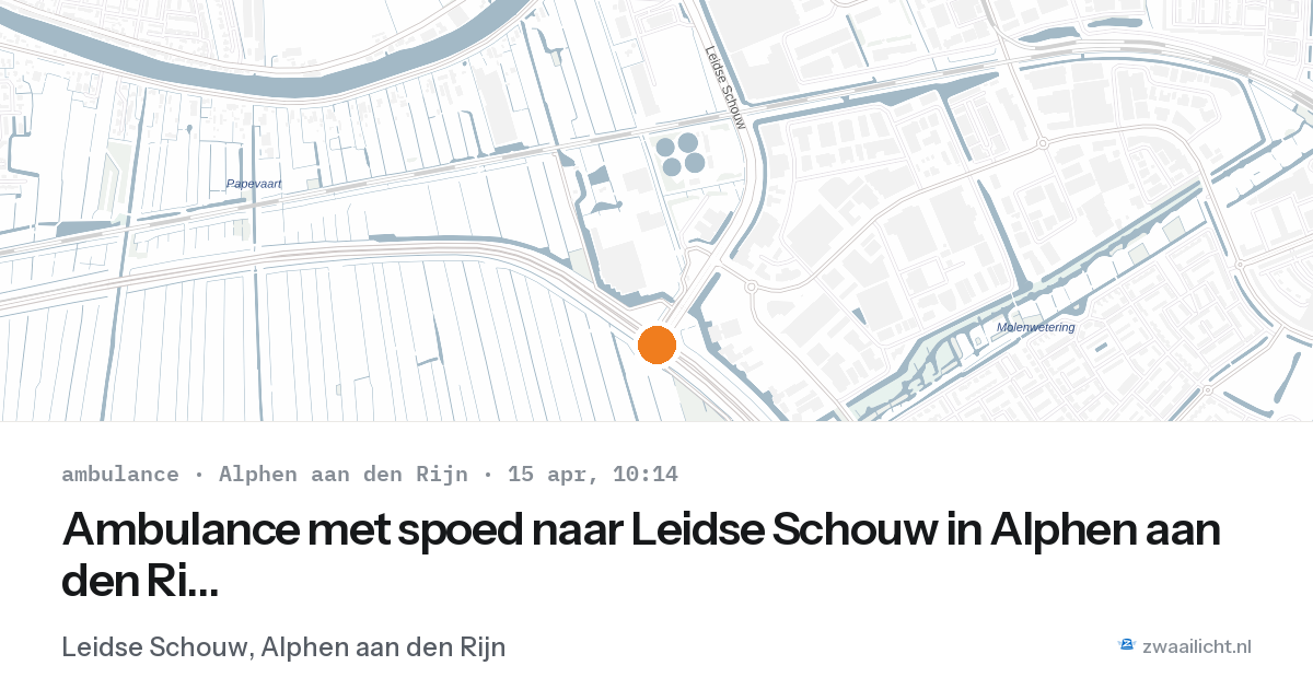 Ambulance met spoed naar Leidse Schouw in Alphen aan den Rijn — 15 apr 2026