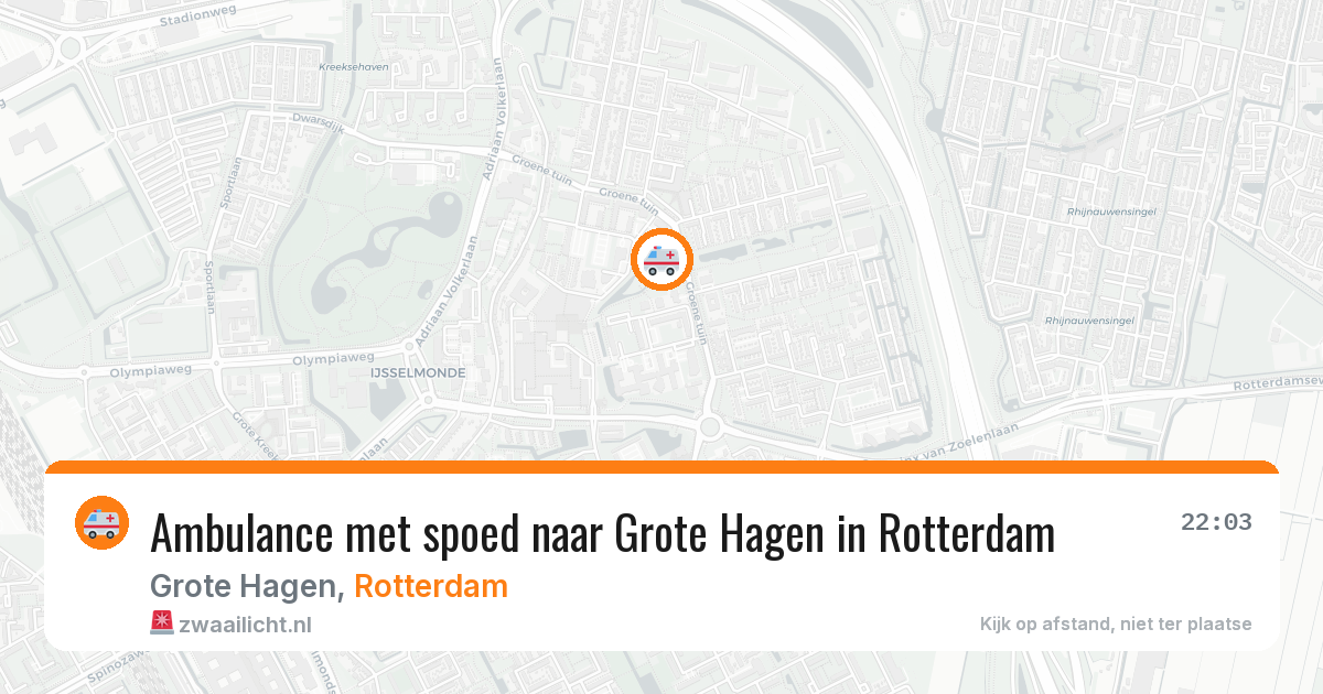 Ambulance met spoed naar Grote Hagen in Rotterdam — 29 mei 2026