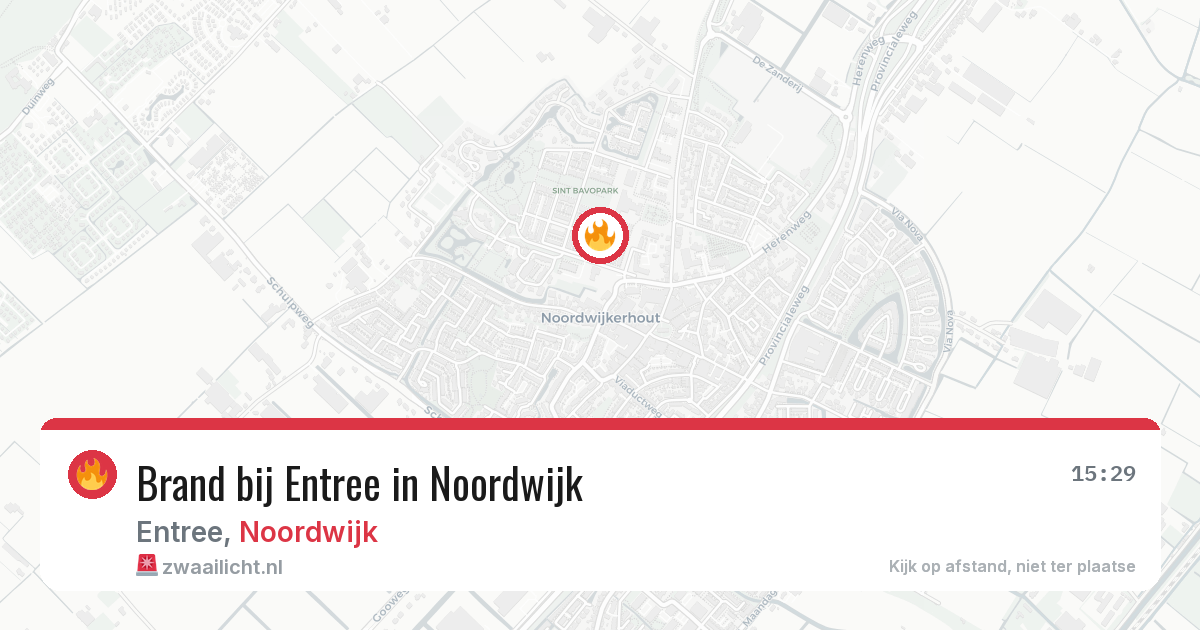 Brand bij Entree in Noordwijk — 29 jul 2026