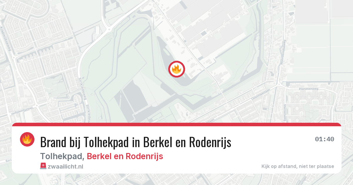 Brand bij Tolhekpad in Berkel en Rodenrijs — 10 jul 2026