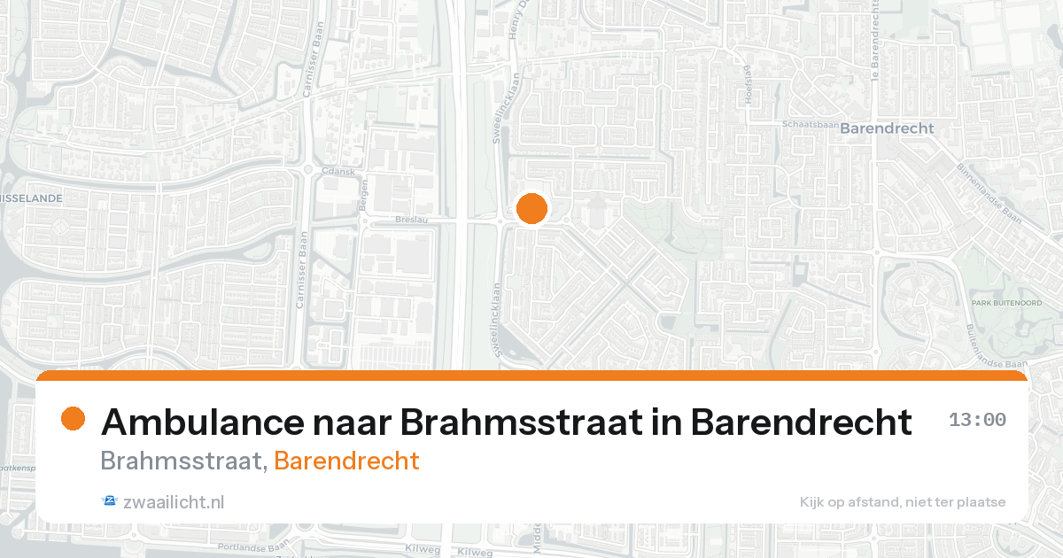 Ambulance naar Brahmsstraat in Barendrecht — 16 aug 2026