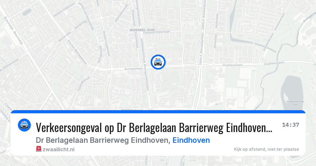 Verkeersongeval op Dr Berlagelaan Barrierweg Eindhoven in Eindhoven — 14 apr 2026