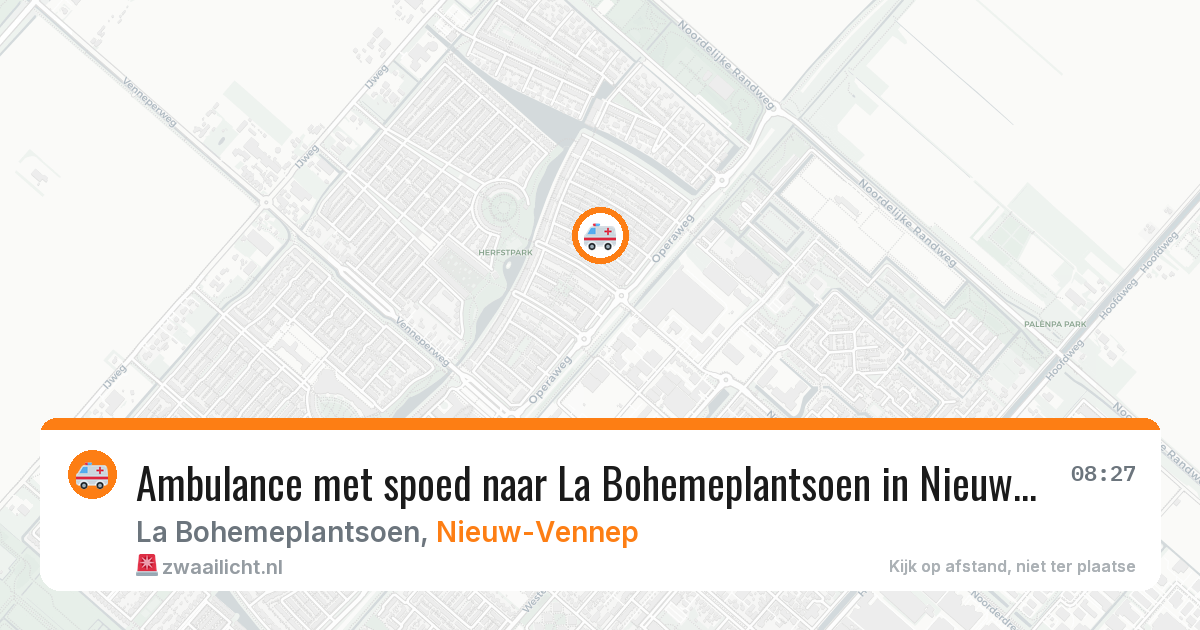 Ambulance met spoed naar La Bohemeplantsoen in Nieuw-Vennep — 25 mrt 2026