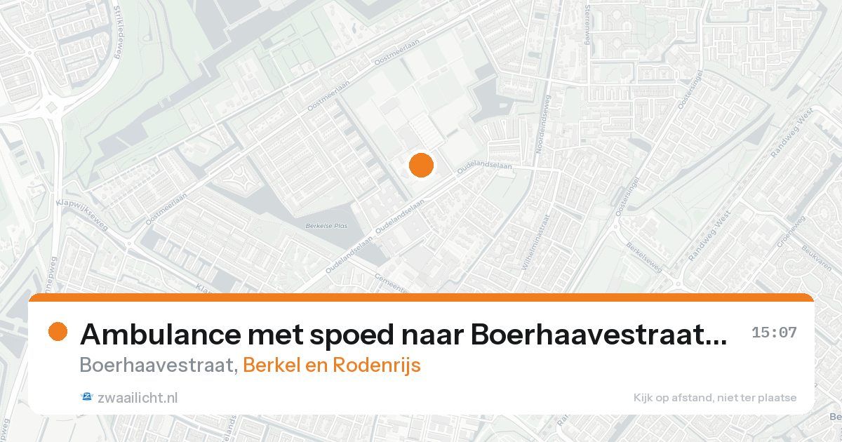 Ambulance met spoed naar Boerhaavestraat in Berkel en Rodenrijs — 23 jul 2026