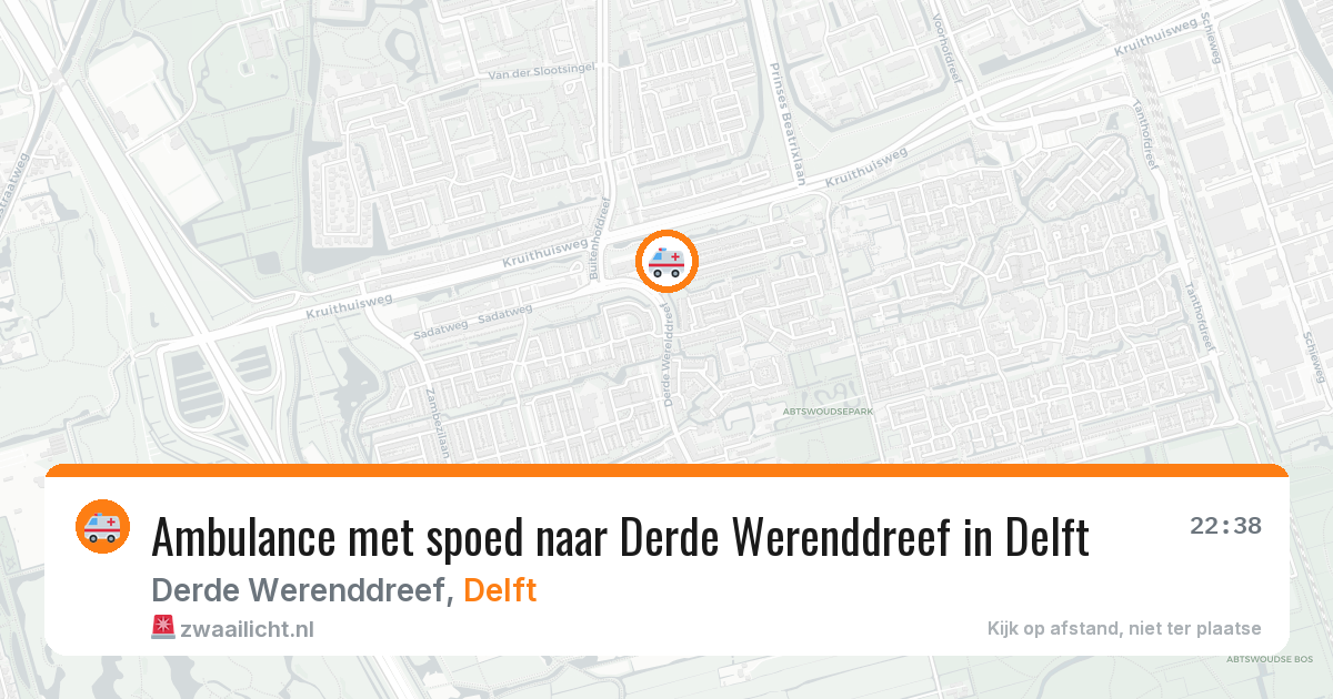 Ambulance met spoed naar Derde Werenddreef in Delft — 4 mei 2026