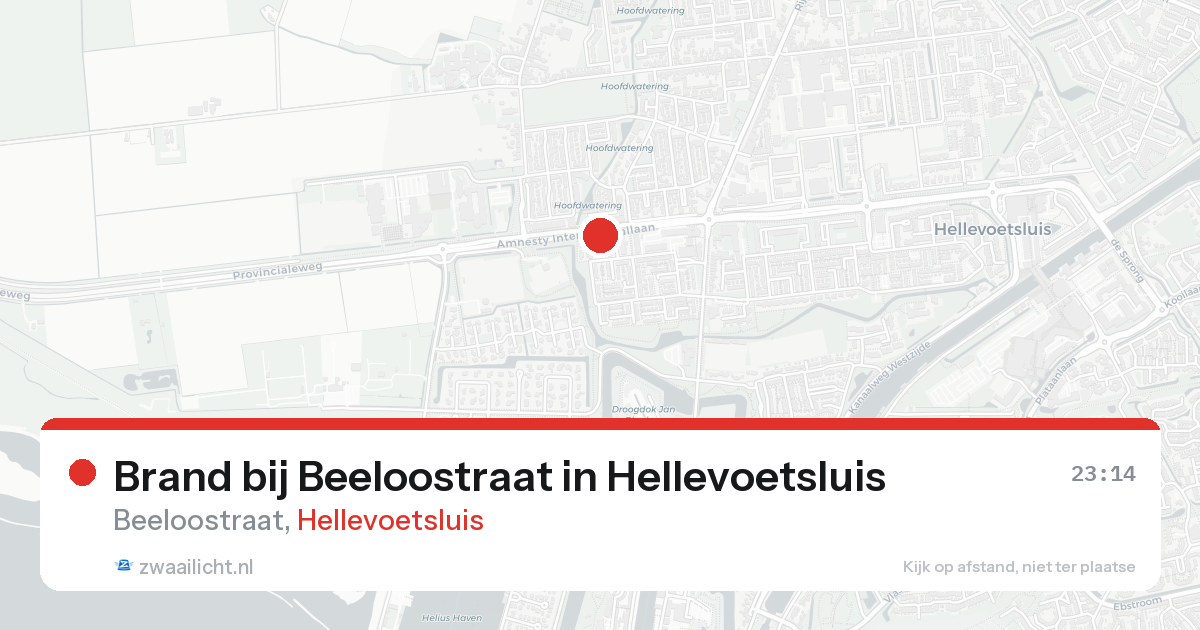 Brand bij Beeloostraat in Hellevoetsluis — 21 aug 2026