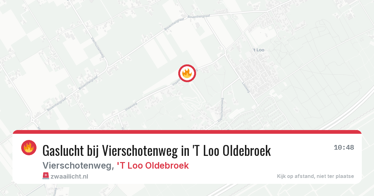 Gaslucht bij Vierschotenweg in 'T Loo Oldebroek — 3 aug 2026