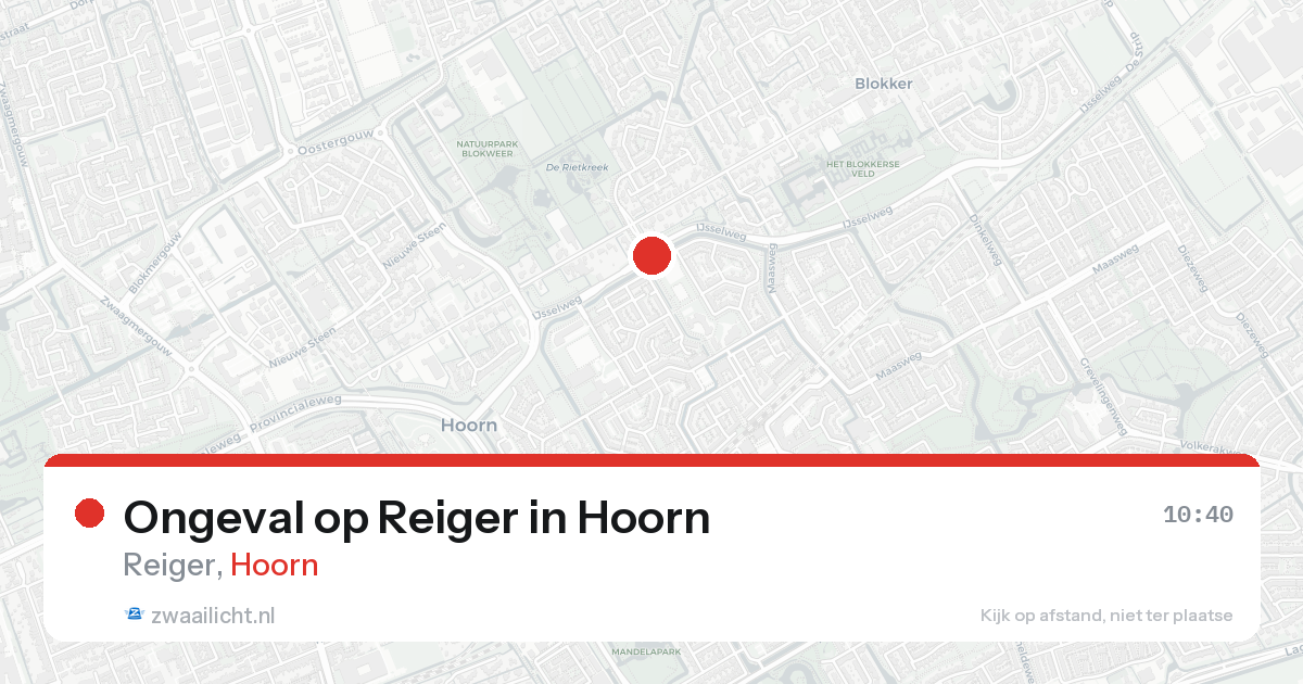 Ongeval op Reiger in Hoorn — 21 aug 2026
