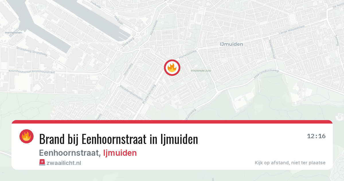 Brand bij Eenhoornstraat in Ijmuiden — 11 jul 2026