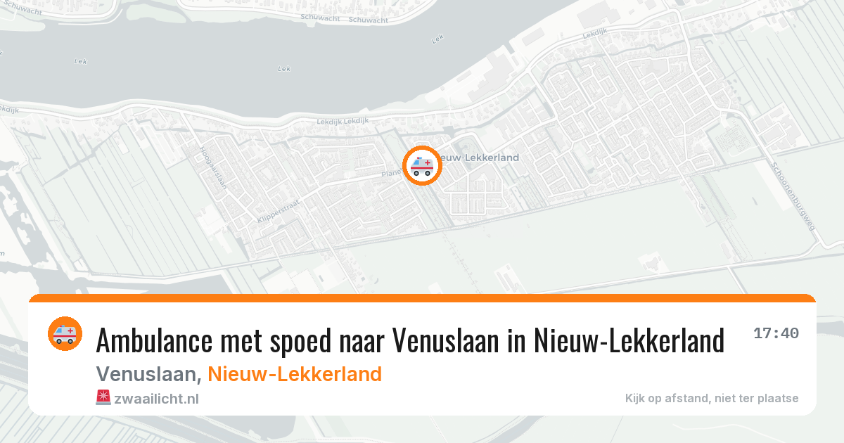 Ambulance met spoed naar Venuslaan in Nieuw-Lekkerland — 20 jan 2026