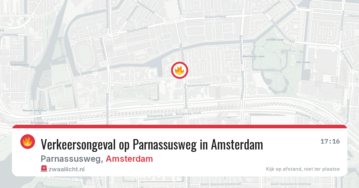 Verkeersongeval op Parnassusweg in Amsterdam — 21 jul 2026