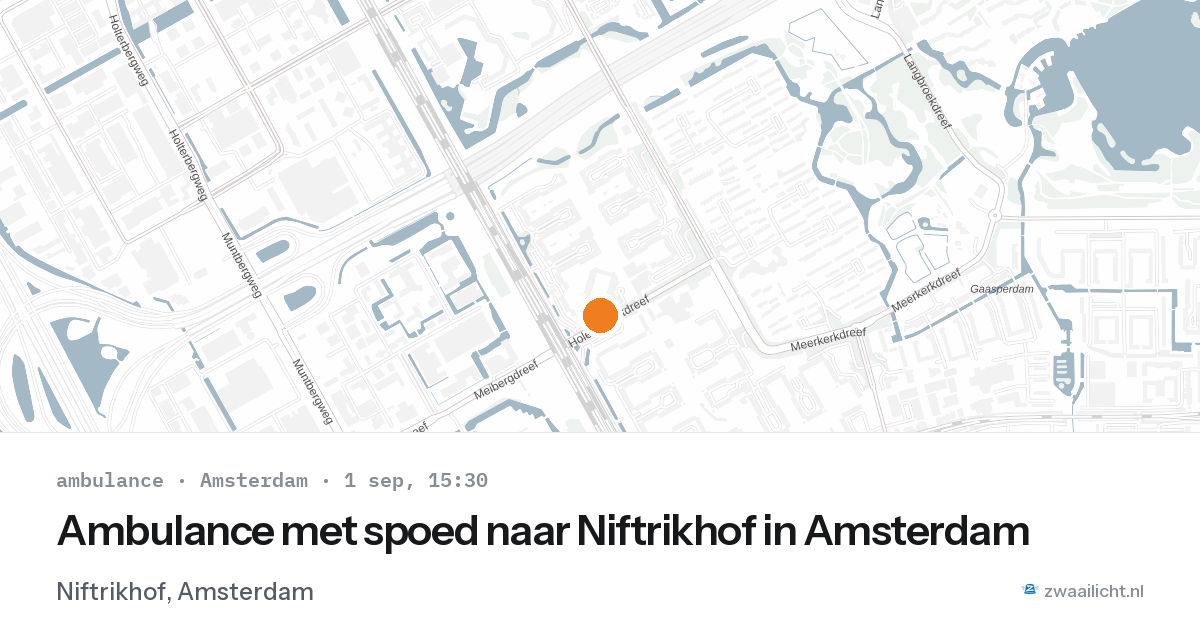 Ambulance met spoed naar Niftrikhof in Amsterdam — 1 sep 2026
